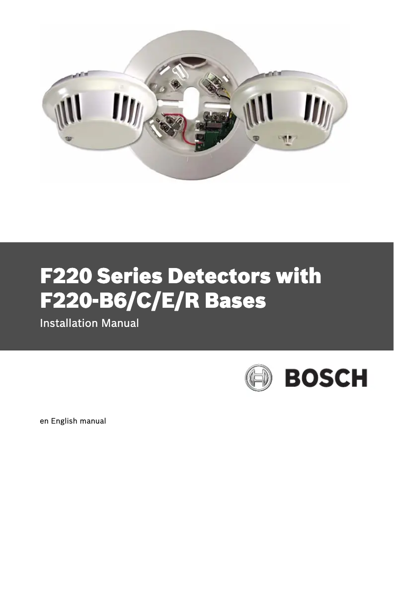 Page 1 of the manual User Manual Bosch F220-P
