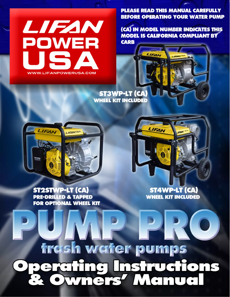 Page 1 of the manual User Manual Lifan ST2STWP-LT