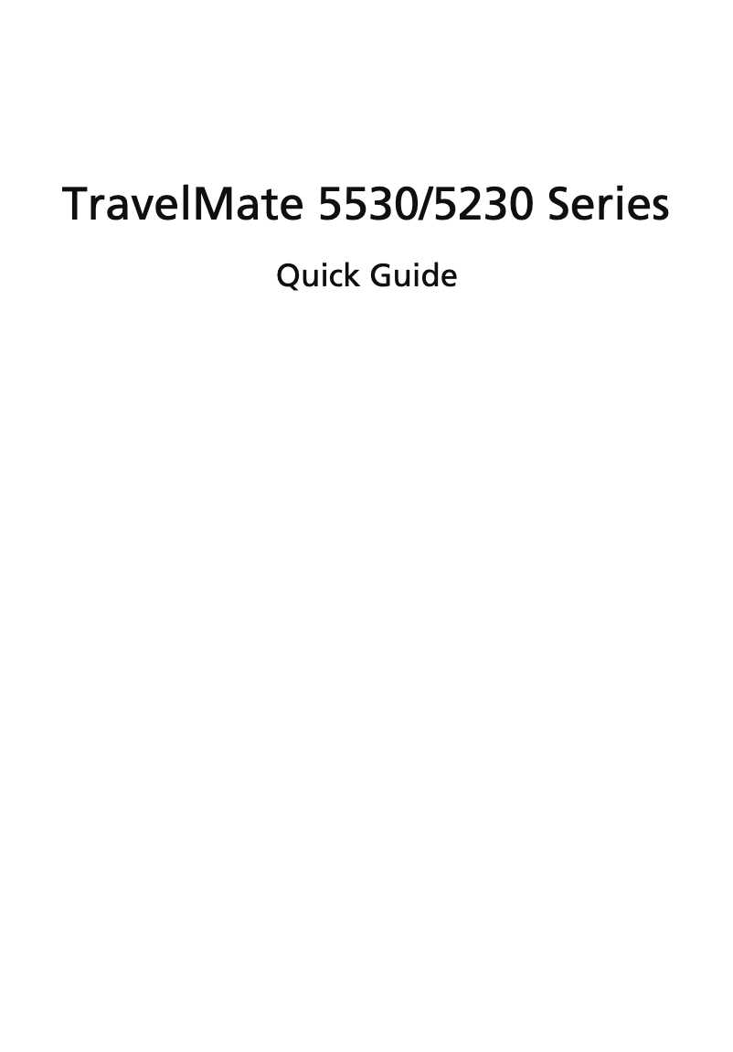 First page image of the manual for TravelMate TM5530