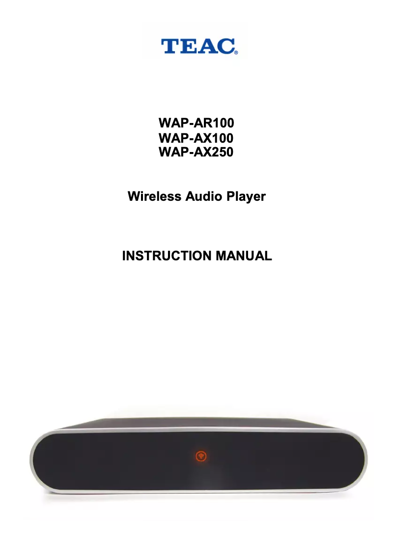 First page image of the manual for WAP-AX100