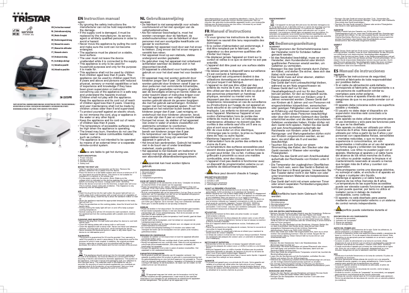 Page 1 of the manual User Manual TriStar SA-2353PR