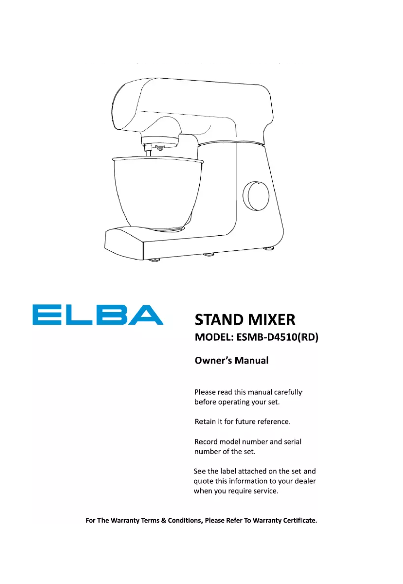 First page image of the manual for ESMB-D4510(RD)