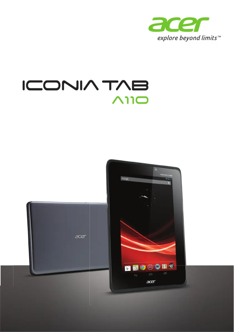 First page image of the manual for Iconia Tab A110