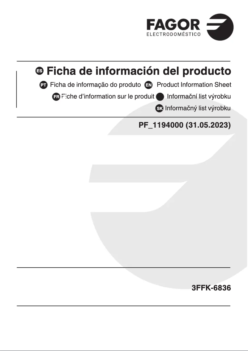 First page image of the manual for 3FFK-6836