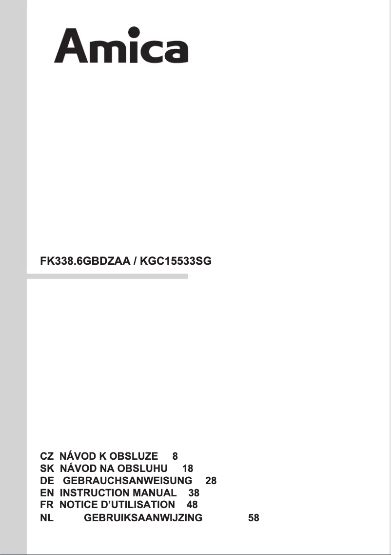 Page 1 of the manual User Manual Amica KGC 15533 SG