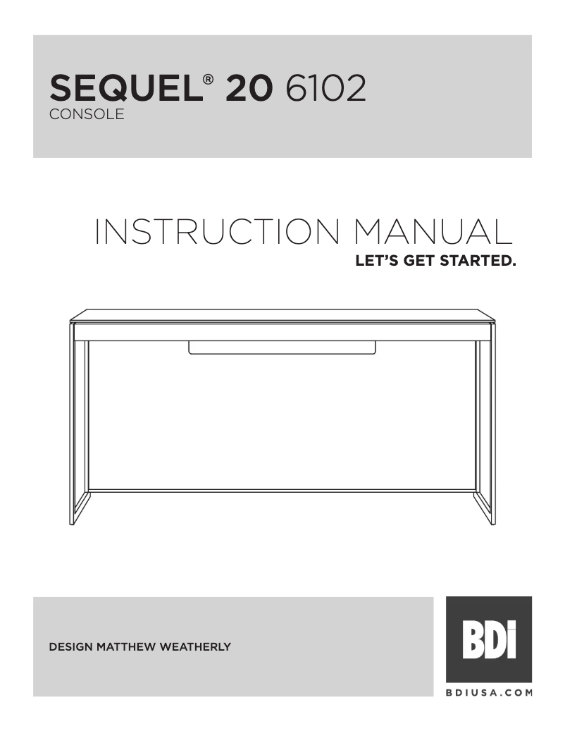 First page image of the manual for Sequel 20 6102