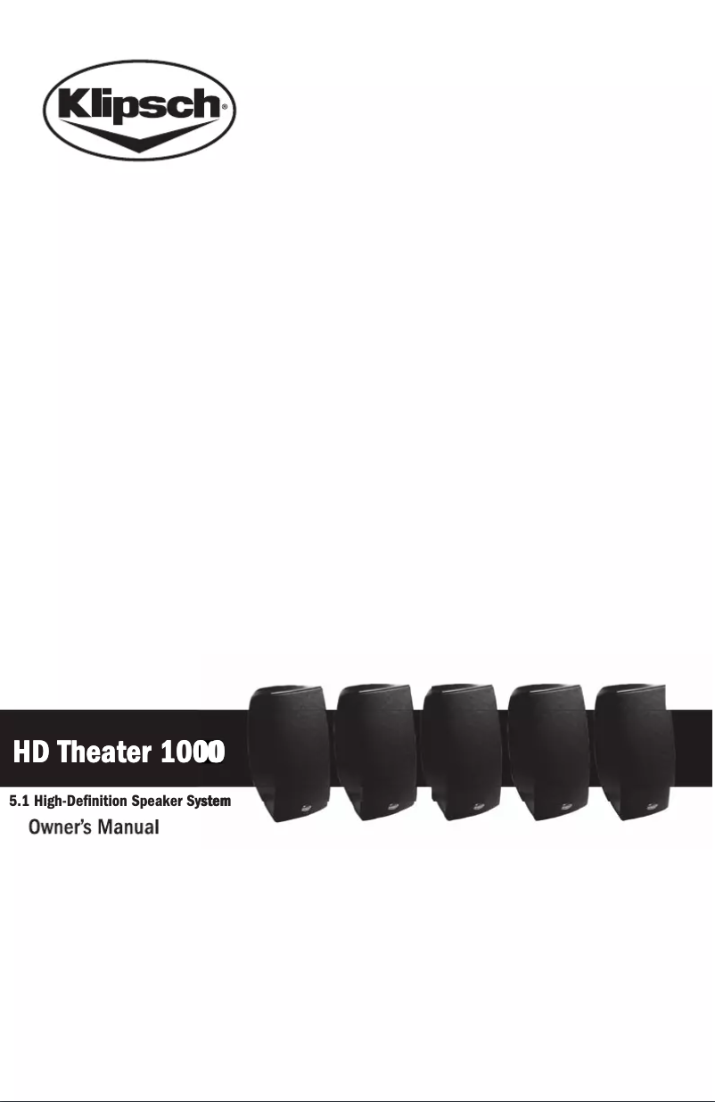 First page image of the manual for HD Theater 1000