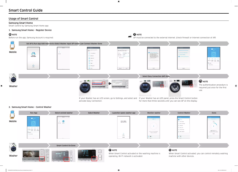 Page 1 of the manual Quick Start Guide Samsung WW12T504CAT
