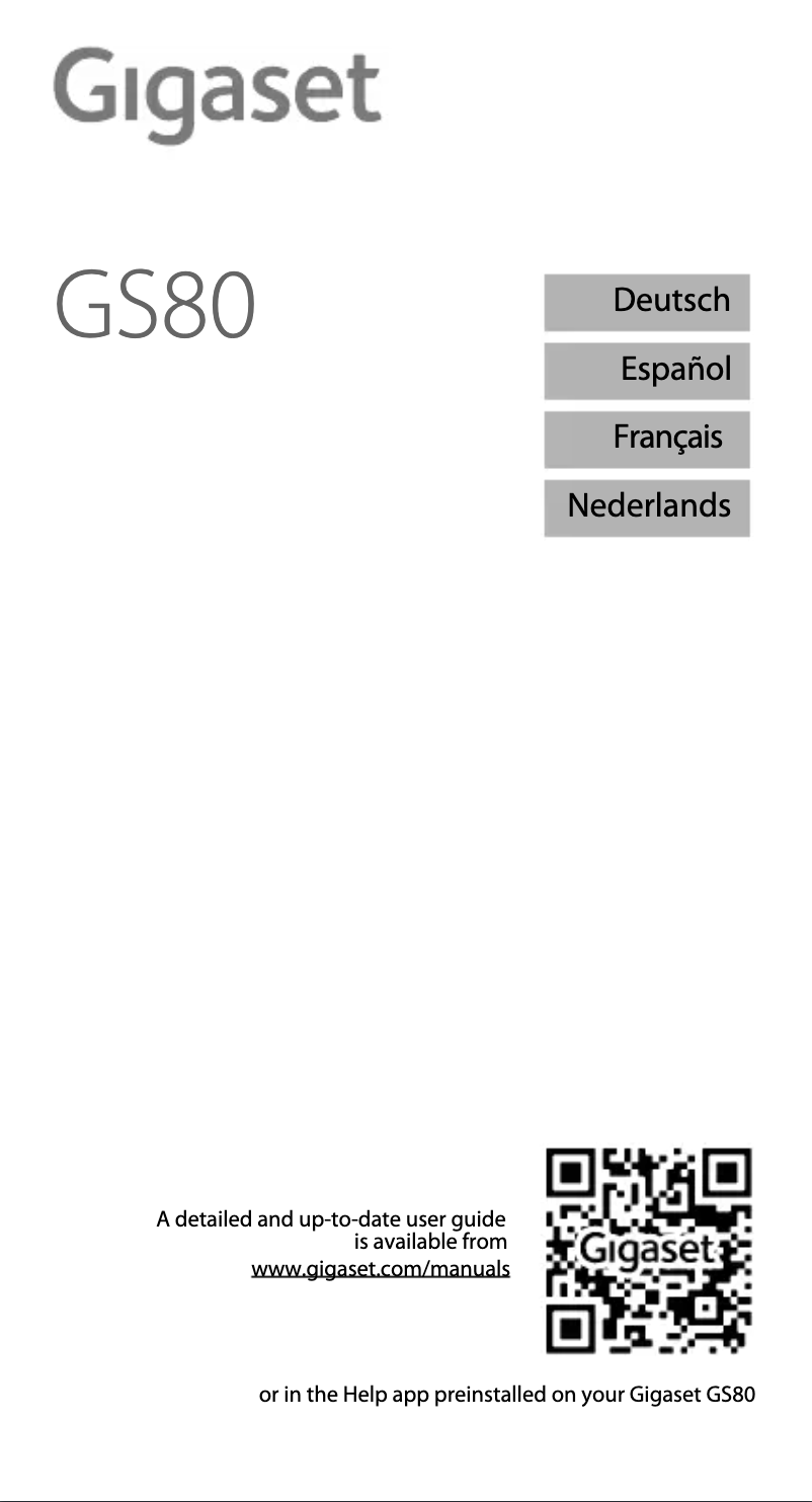 Page 1 of the manual User Manual Gigaset GS80