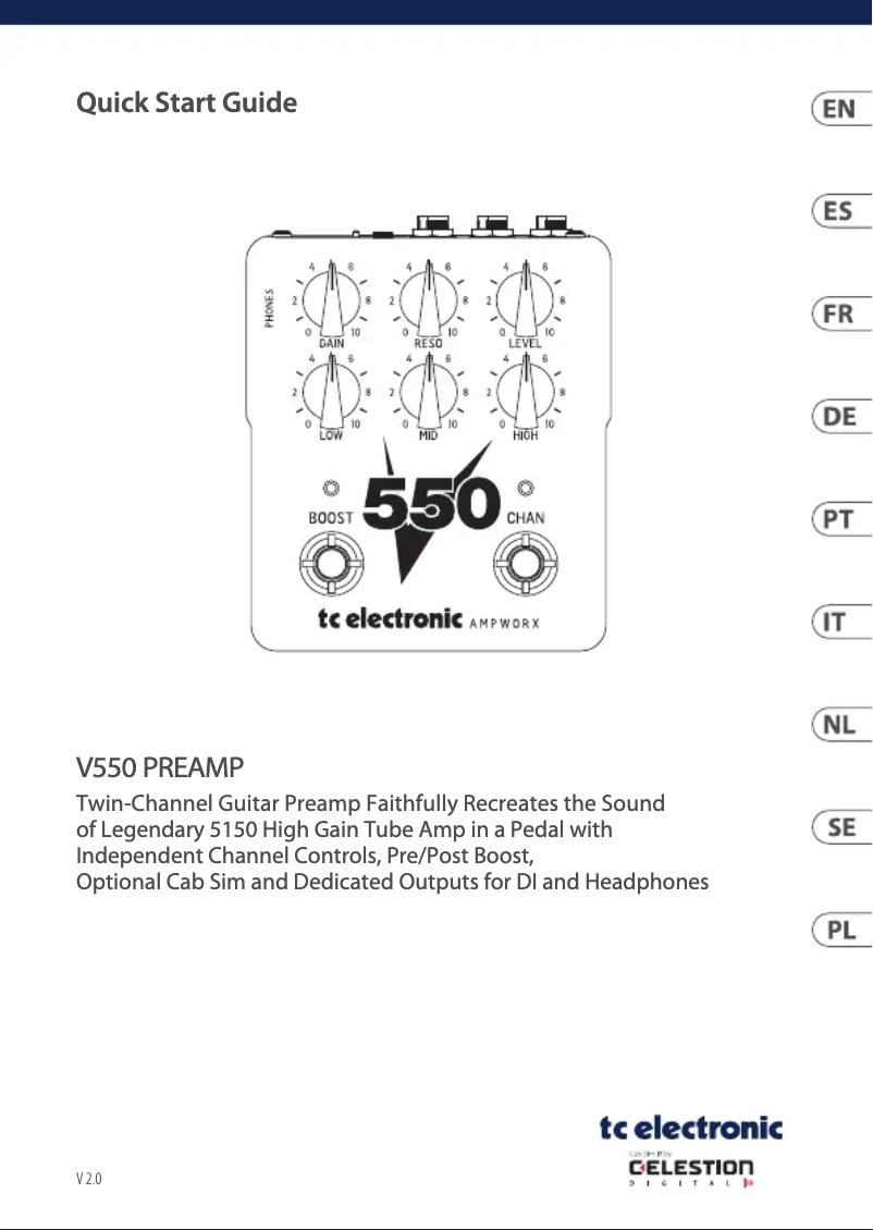 Page 1 of the manual User Manual TC Electronic V550
