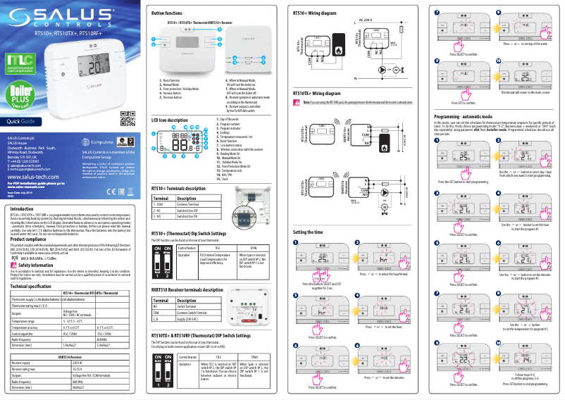 Page 1 of the manual User Manual Salus RT510TX+