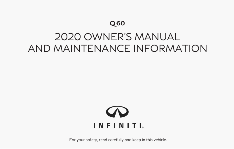 Page 1 of the manual User Manual Infiniti Q60 (2020)