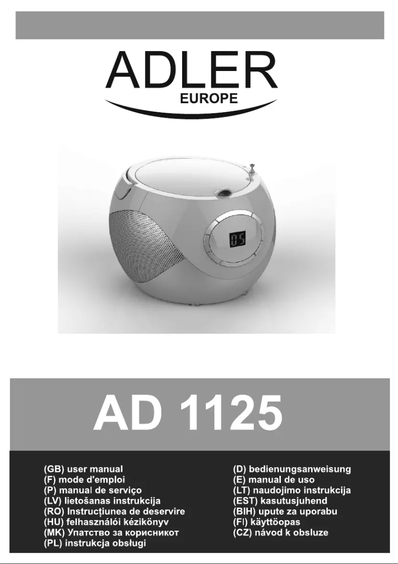 First page image of the manual for AD 1125