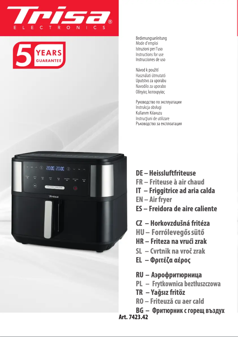 Image de la première page du manuel de l'appareil Crunchy Fry Pro 7423.42