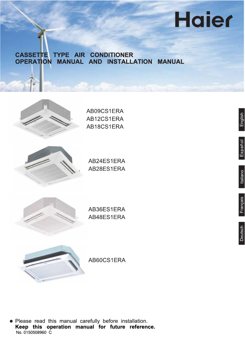 First page image of the manual for AB48ES1ERA