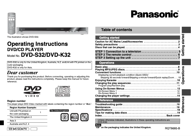 First page image of the manual for DVD-S32