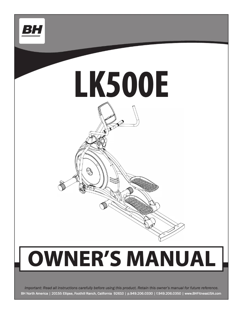 First page image of the manual for LK500E
