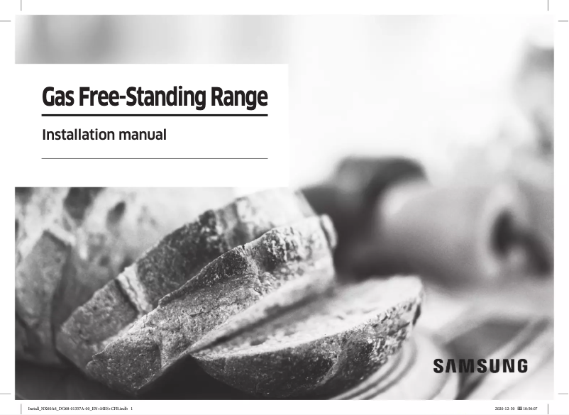 Page 1 of the manual Installation Guide Samsung NX60A6711SG