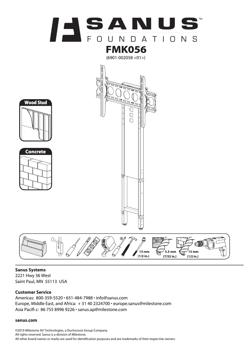 Page 1 of the manual User Manual Sanus FMK056