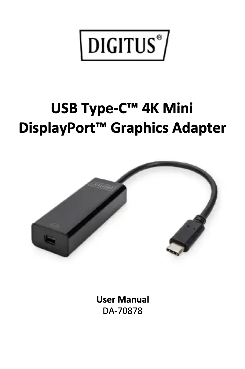 Page 1 of the manual User Manual Digitus DA-70878