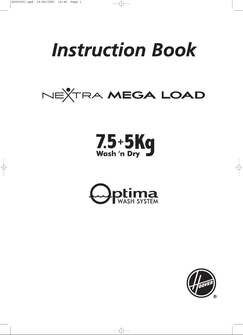 Page 1 of the manual User Manual Hoover HNWF 6137-80