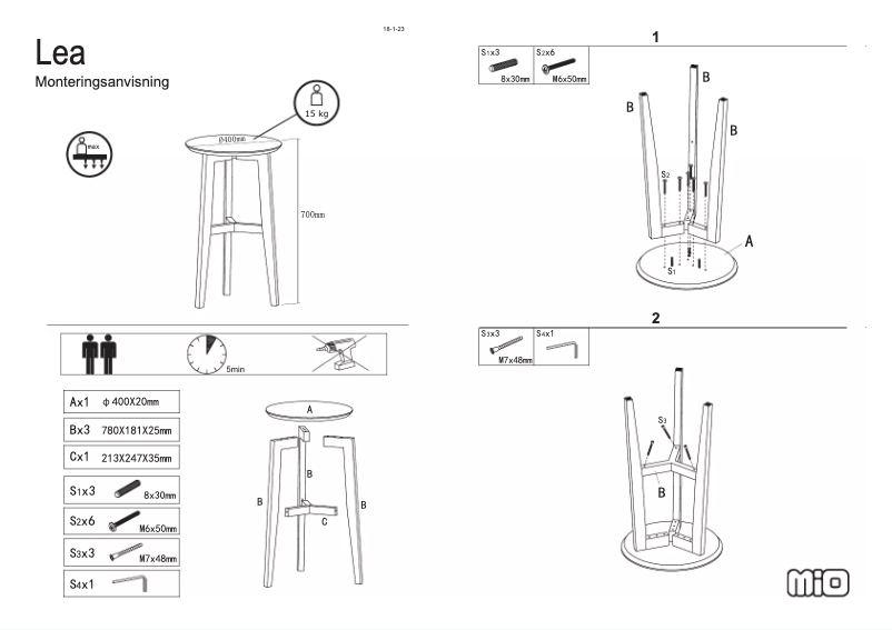 First page image of the manual for Lea
