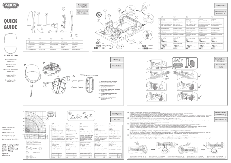 Page 1 of the manual User Manual Abus AZBW10120