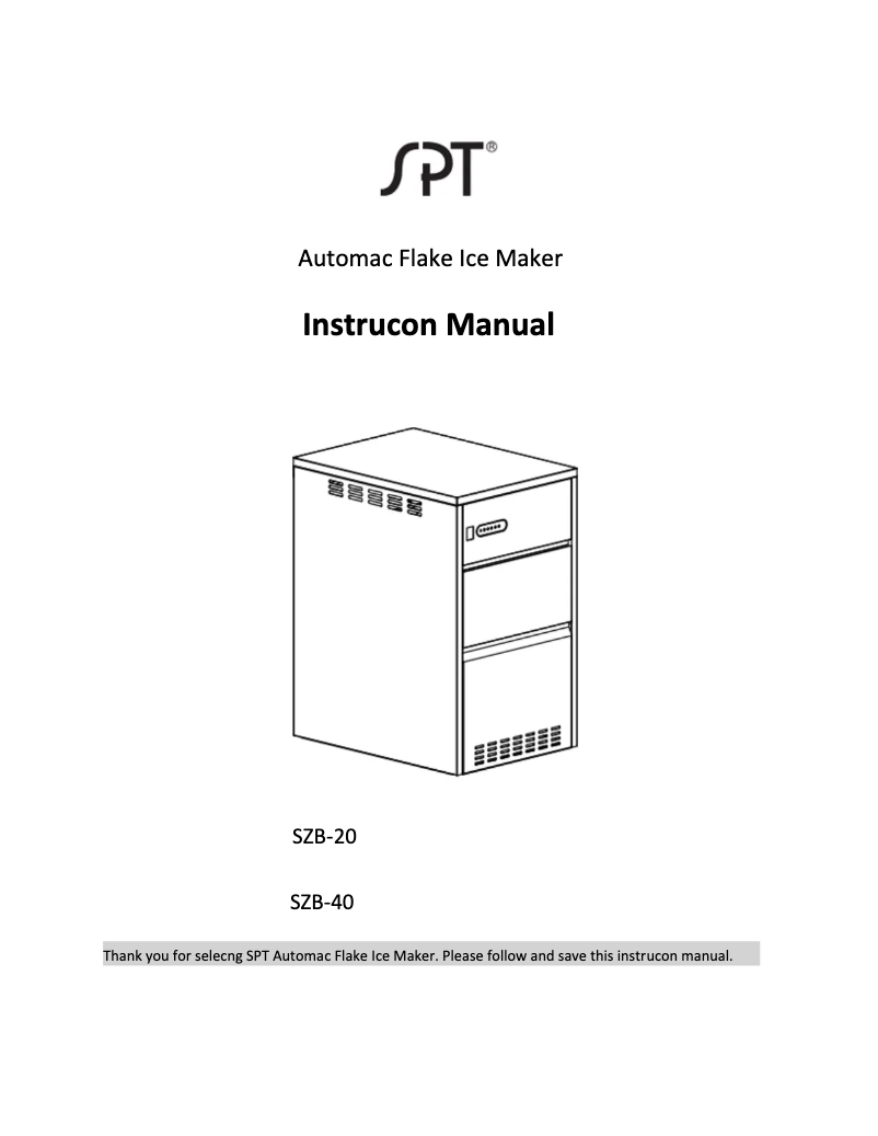 First page image of the manual for SZB-40