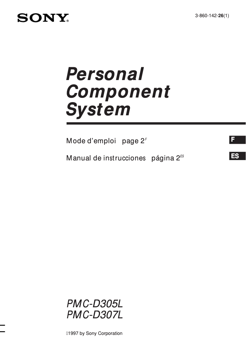First page image of the manual for PMC-D305L