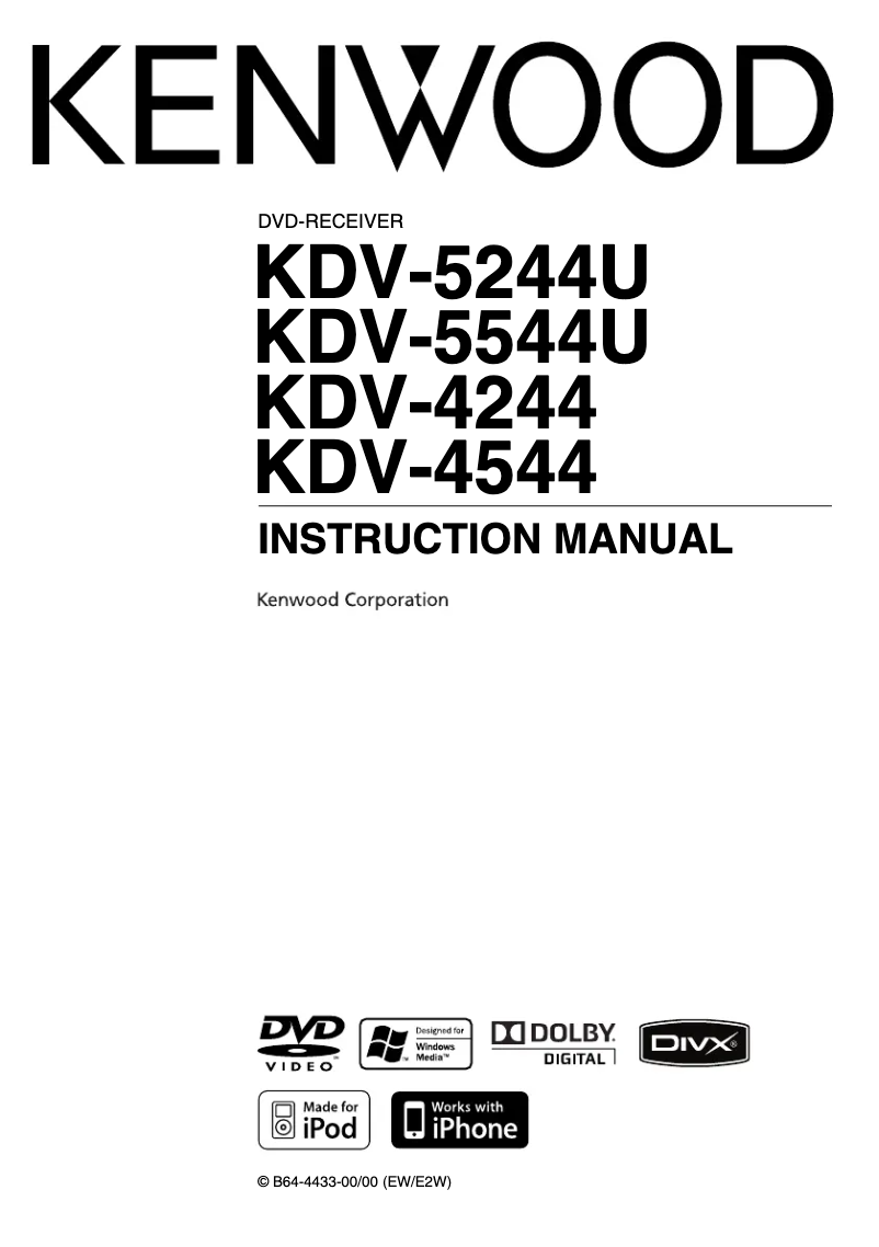 Page 1 of the manual User Manual Kenwood KDV-4544