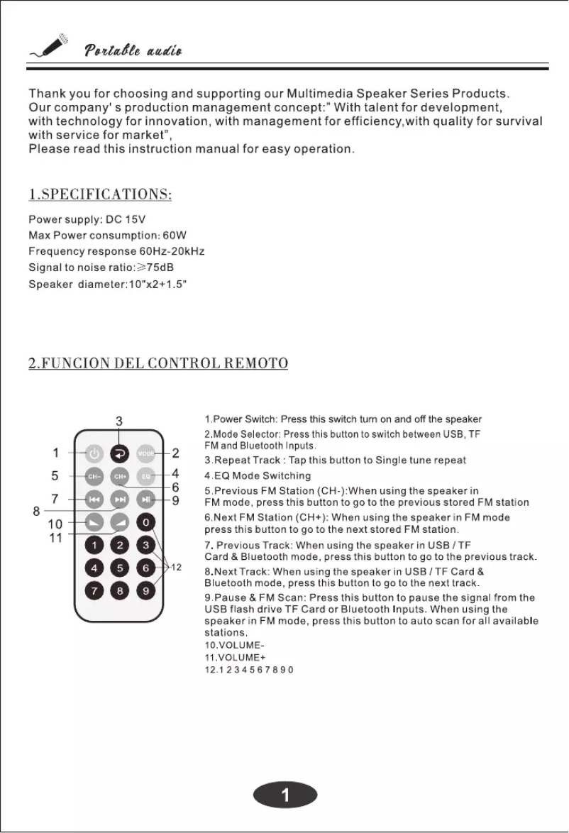 First page image of the manual for ESCAPE