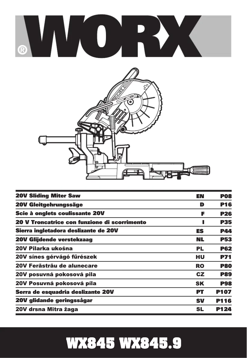 First page image of the manual for WX845.9