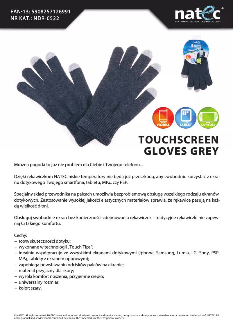 Page 1 of the manual User Manual Natec NDR-0522