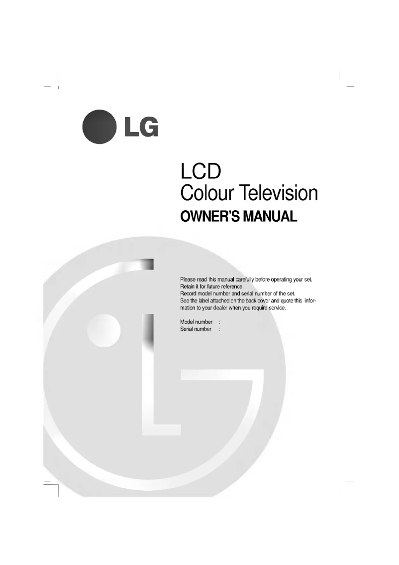 First page image of the manual for RZ-23LZ40