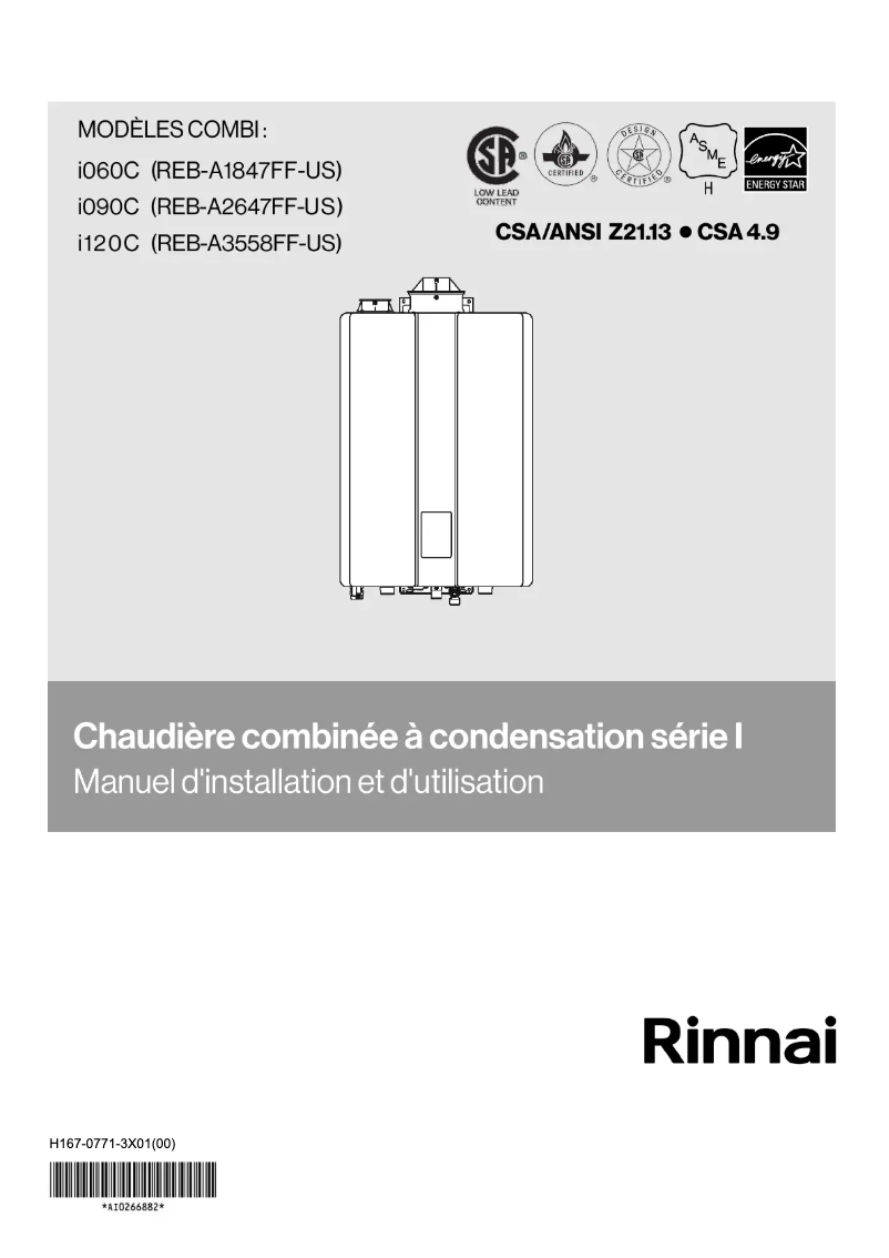 Page 1 of the manual Installation Guide Rinnai i060CN