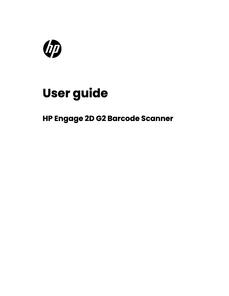 Page 1 of the manual User Manual HP Engage 2D G2