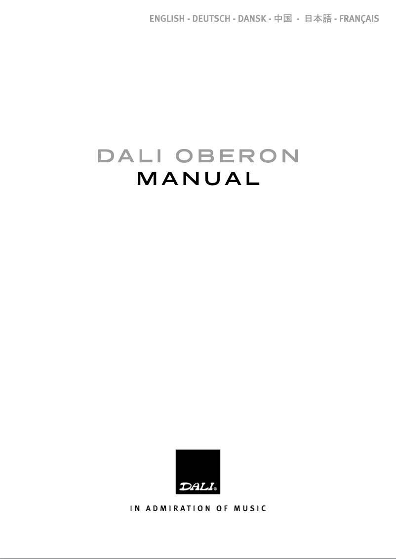 Page 1 of the manual User Manual Dali Oberon 7