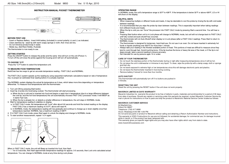 Page 1 of the manual User Manual Maverick DT-13
