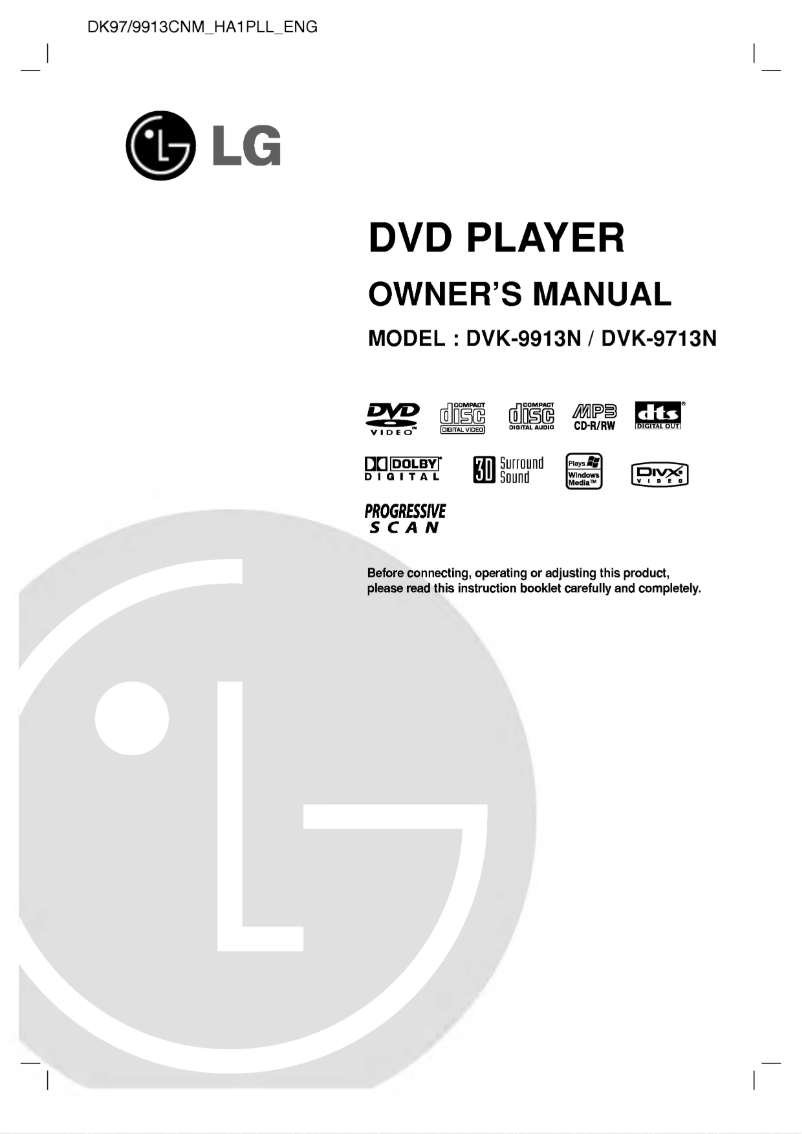 First page image of the manual for DVK-9913N
