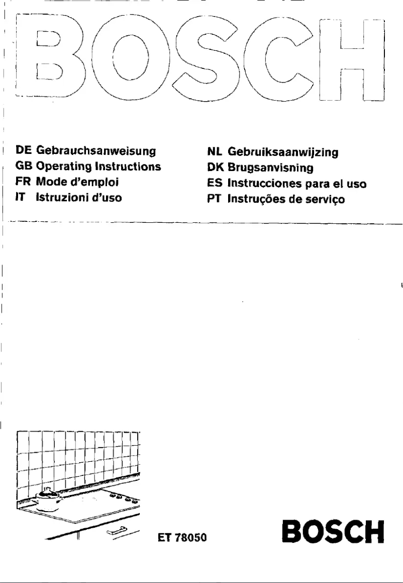 Page 1 of the manual User Manual Bosch ET78050