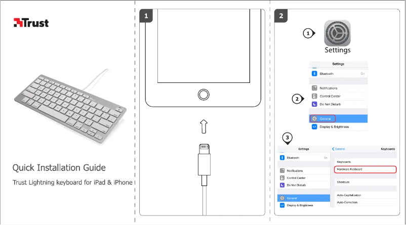 Page 1 of the manual User Manual Trust Lightning keyboard for iPad & iPhone 20412