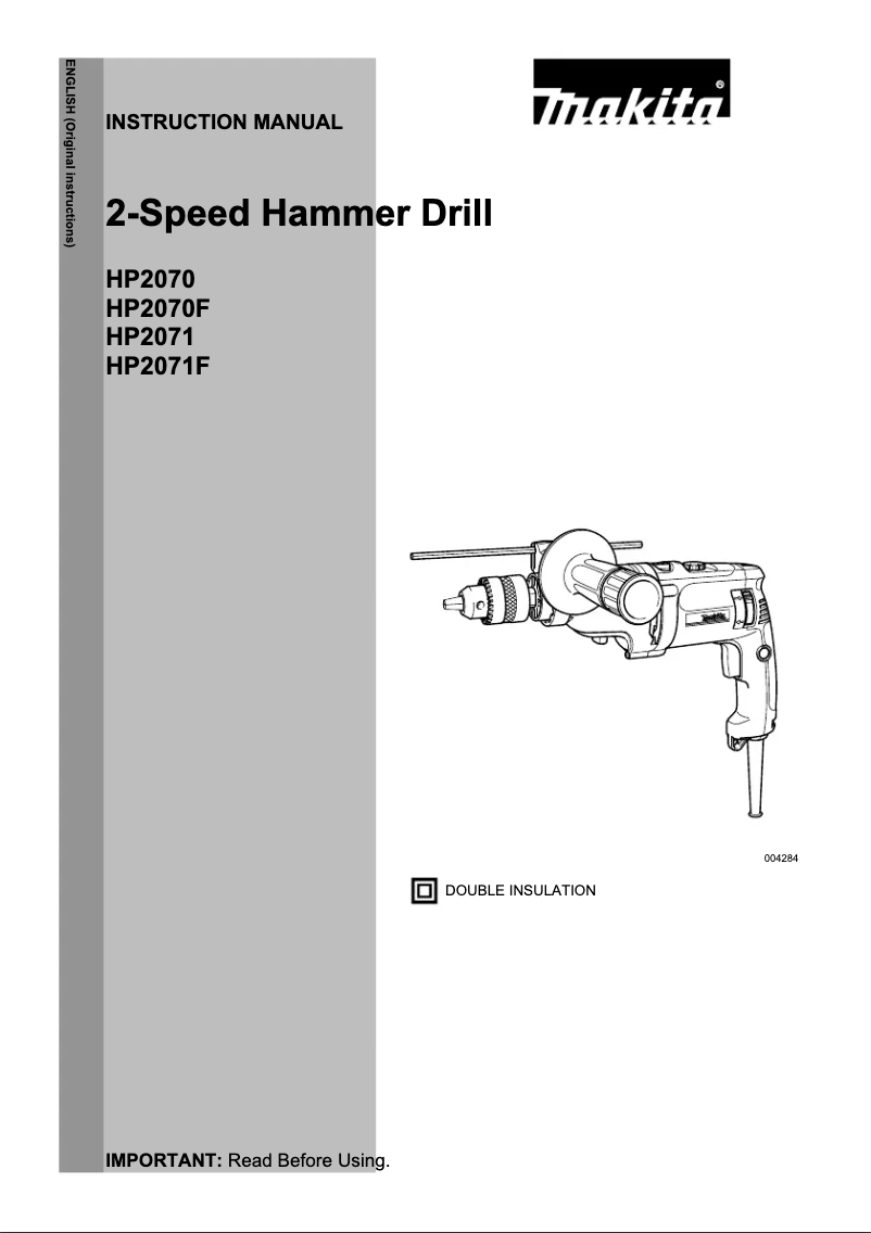 Page 1 of the manual User Manual Makita HP2071F