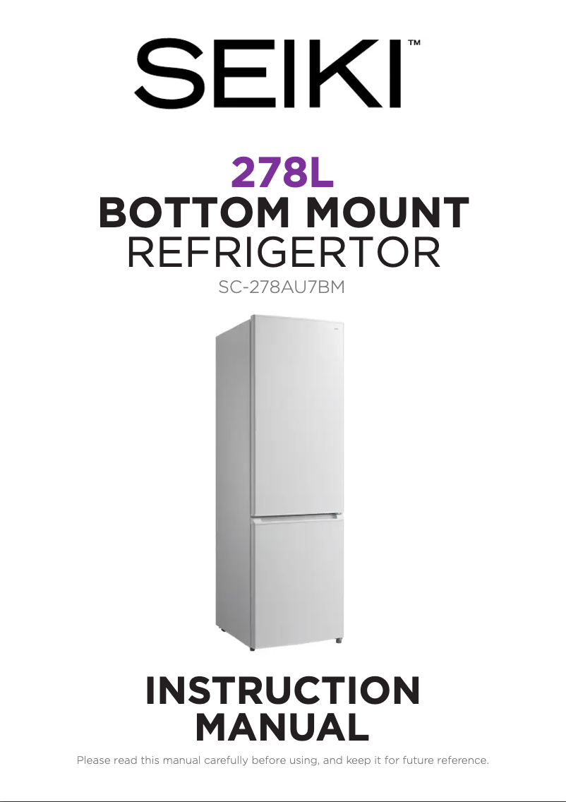 First page image of the manual for SC-278AU7BM