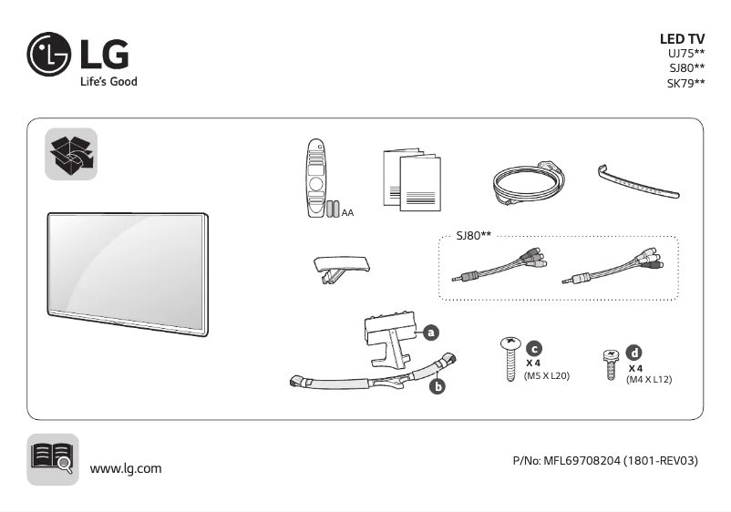 Page 1 of the manual User Manual LG 60UJ752Y