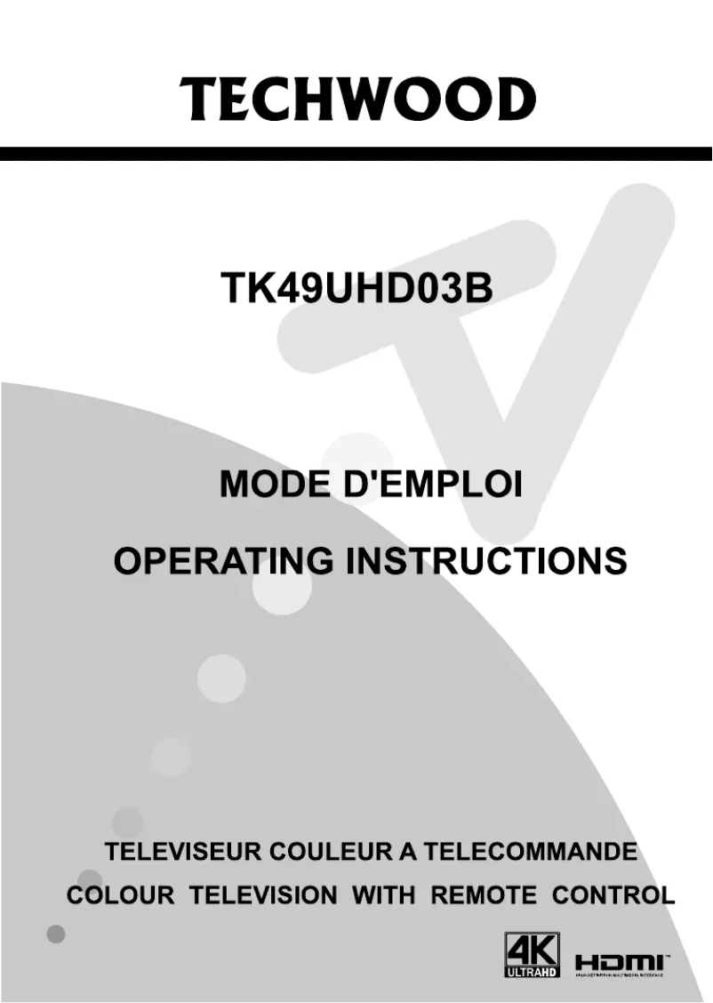 First page image of the manual for TK49UHD03B
