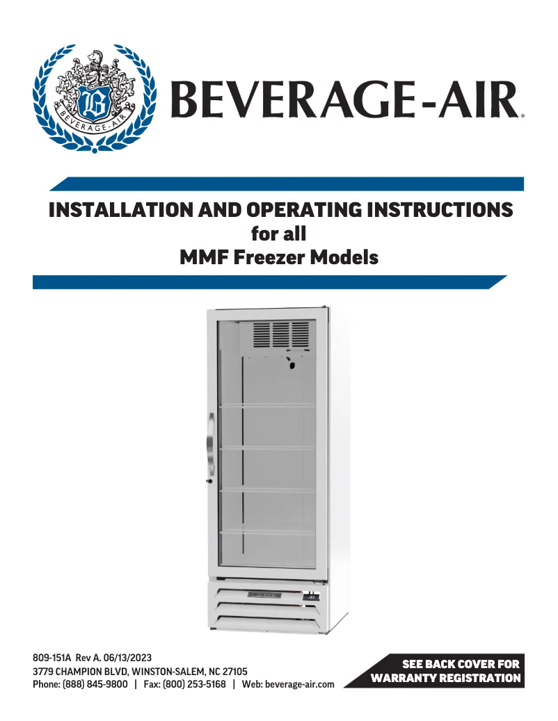 Page 1 of the manual User Manual Beverage-Air MMF27HC-1-WB