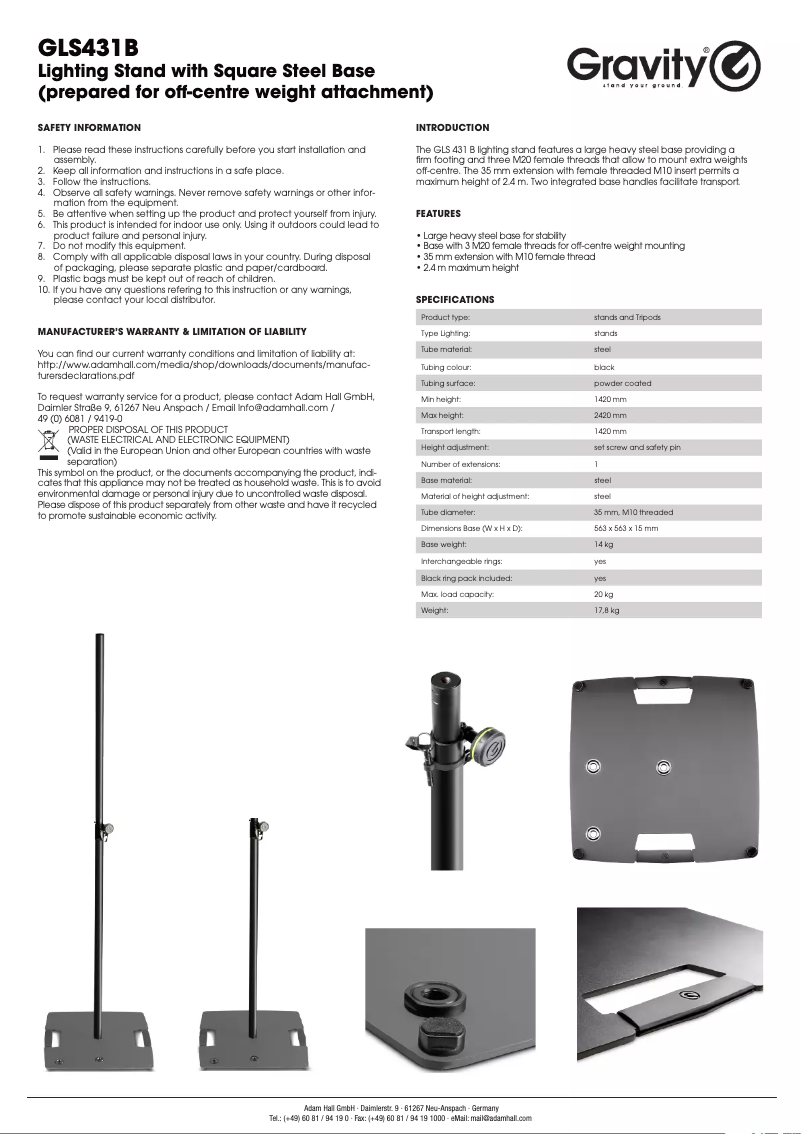 First page image of the manual for LS 431 B