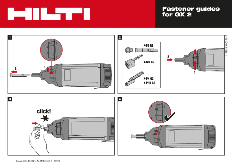 Page 1 of the manual Instructions / Assembly Hilti X-WH G2