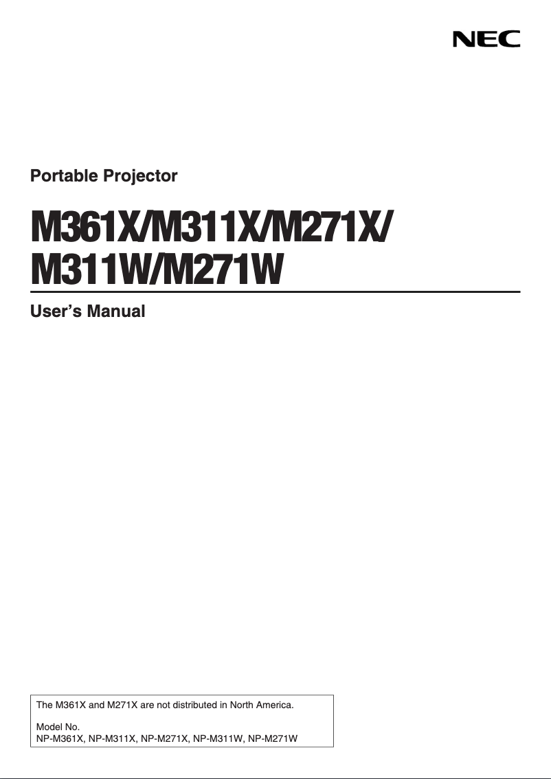 First page image of the manual for NP-M311X