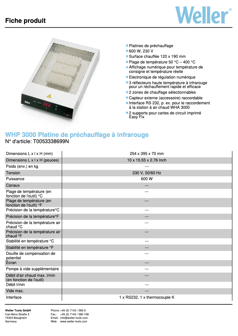 First page image of the manual for WHP 3000